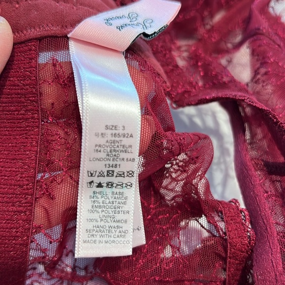 Agent Provocateur Burgundy Red Lace Bra (Size 3) - Picture 9 of 9